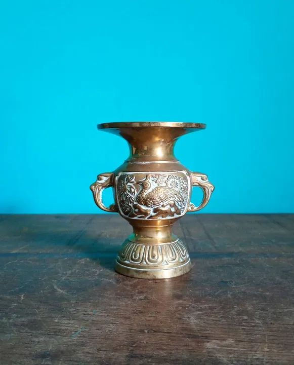 Antiga e Lindíssima Ânfora em Bronze Maciço - Tibet