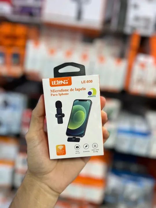 Microfone de Lapela IPhone e Tipo C lelong - ENTREGA A DOMICÍLIO 