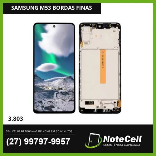 Tela/Display P/ Samsung M53 Amoled  Bordas Finas- Instalação em 30 min!
