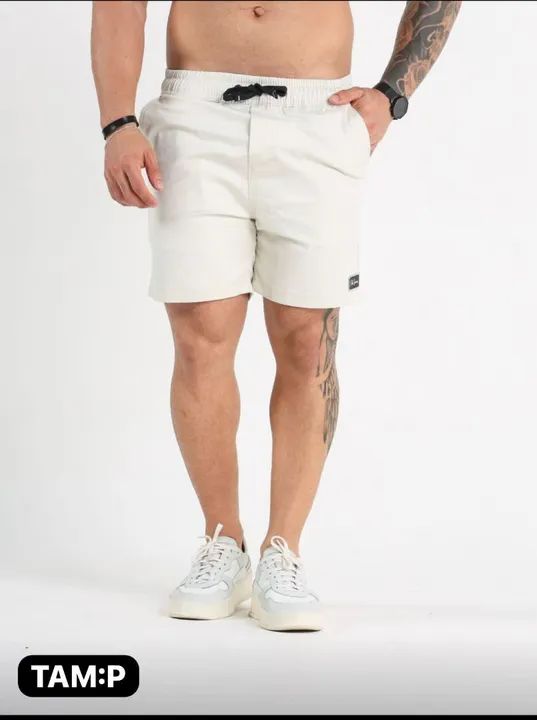 Shorts Masculino Preto creme bermuda mauricinho CARGO alto padrão de conforto  - Foto 5