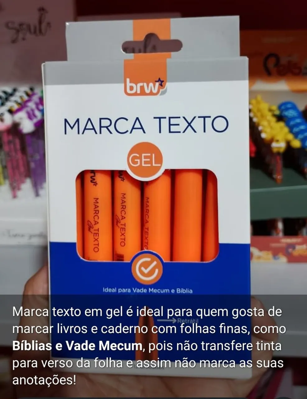 Marca Texto Gel BRW para Bíblia e Vade Mecum por $ 4.00 cada