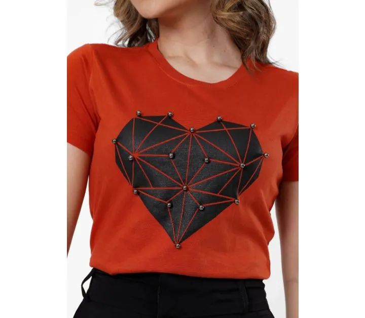 Blusa com design de coração geométrico