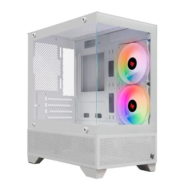 Gabinete Pichau Magpie 4B, Mini-Tower, lateral de Vidro, Com 2 Fans, Branco, Novo, Lacrado