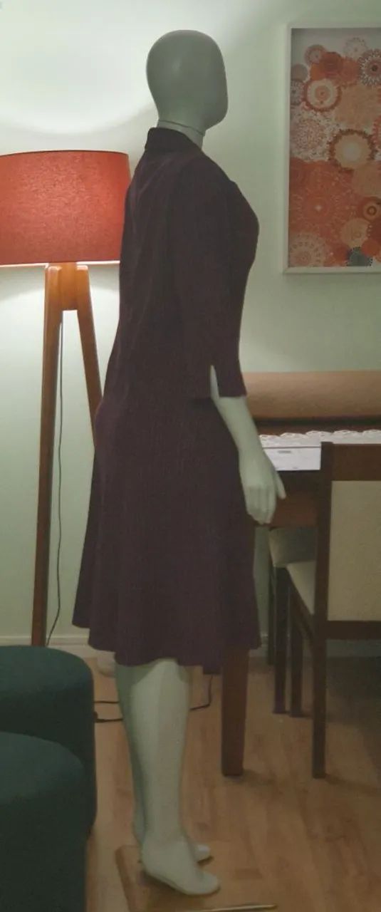 Vestido Roxo Risca de Giz - P. A Concept - Foto 2