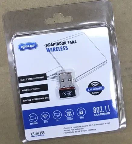 Adaptador Wireless Usb Nano Wi-fi 2.4ghz Knup Kp-aw155 - Foto 2
