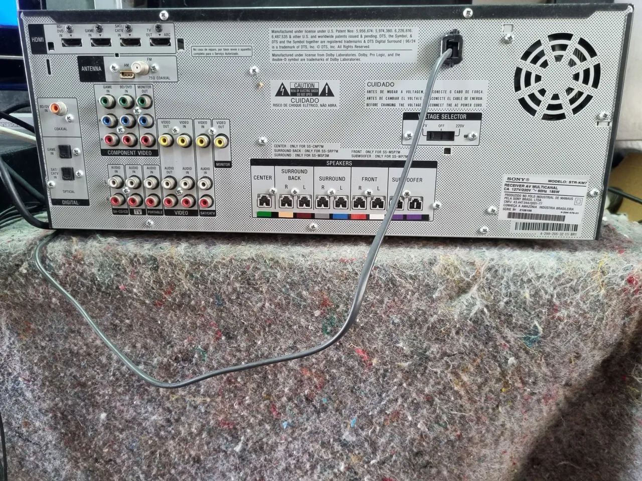Receiver Sony Muteki 2012 Rms Str-km7 Hdmi Usb Leia  127/220v  com defeito  sem controle  - Foto 5