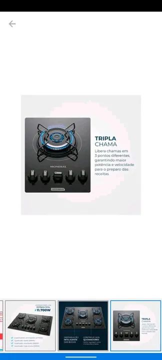 COOKTOP A GÁS, ELÉTRICO, 6 BOCAS, NOVO - Foto 2