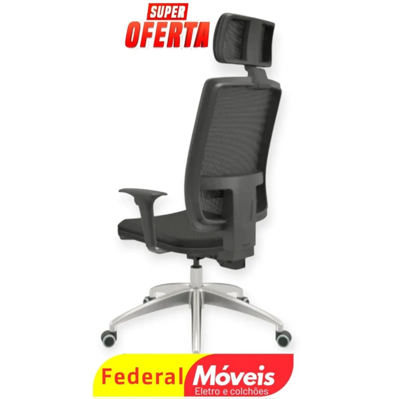 Cadeira Presidente Pés Cromados Terrinha - NOVA - Elegante, resistente e confortável - Foto 2