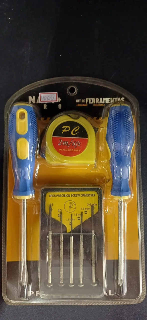 Kit Ferramentas 6 Chaves de Precisão, Trena e Chaves de Fenda