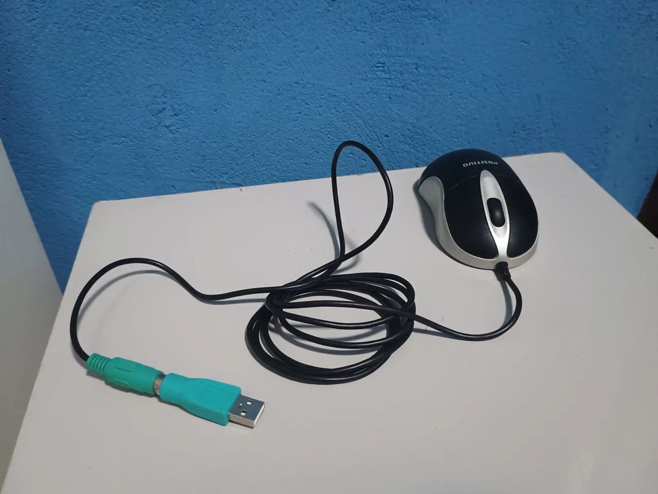 Mouse óptico com adaptador Ps2 pra USB