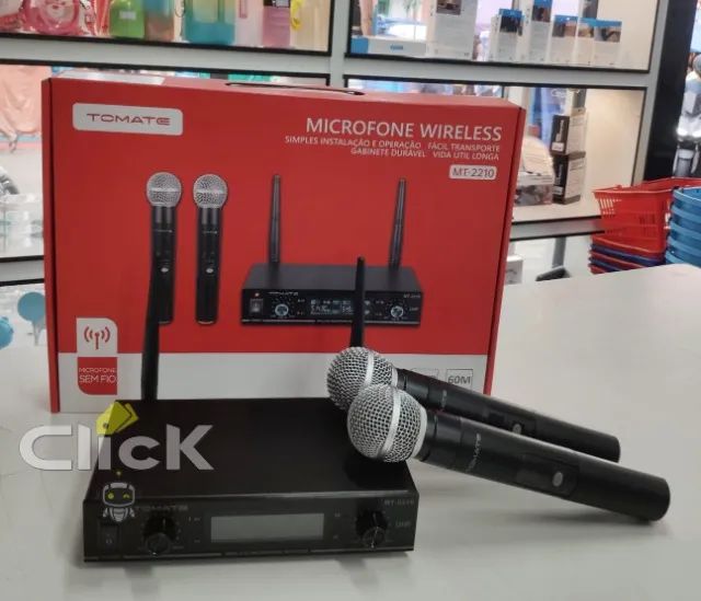 Microfone Duplo S-Fio Profissional Wireless Mt-2210 Tomate - Foto 2