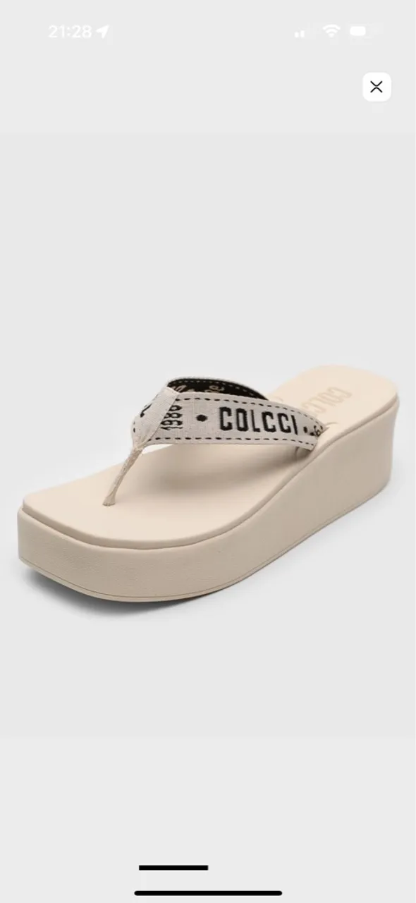 Chinelo Colcci Plataforma Bege Novo!