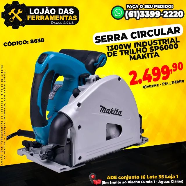 Serra Circular Industrial de Trilho SP6000 Makita