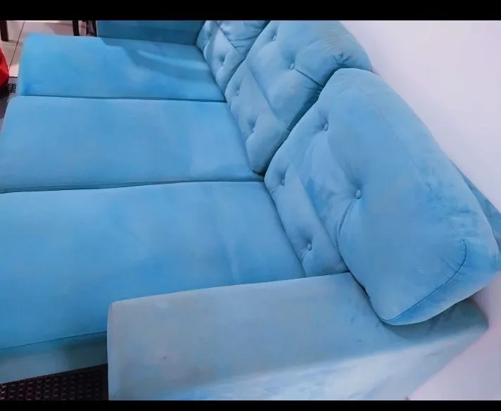 Sofá Azul Confortável 3 lugares