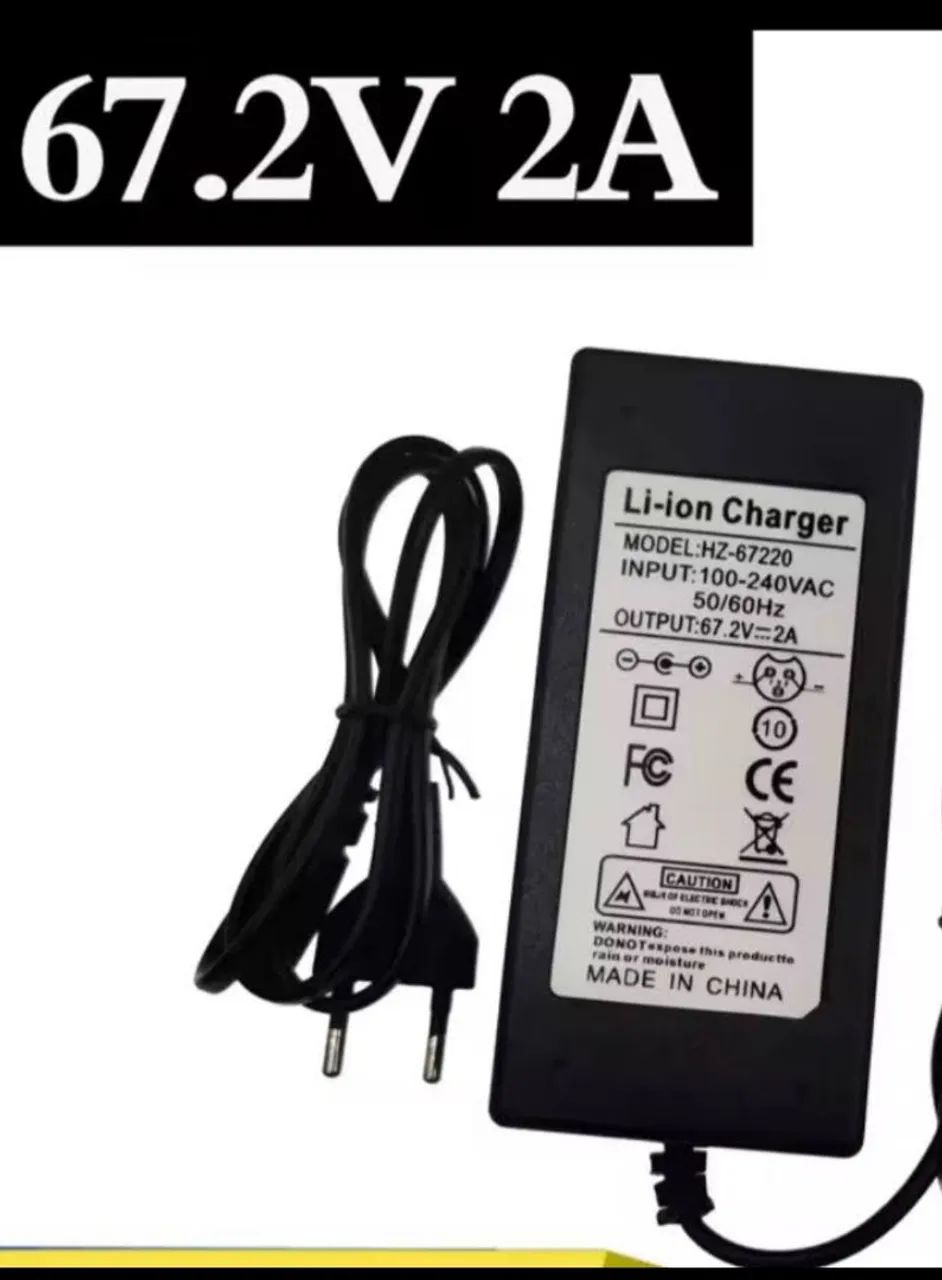 Carregador bateria litio 60v novo / scooter elétrica bicicleta elétrica patinete elétrico 