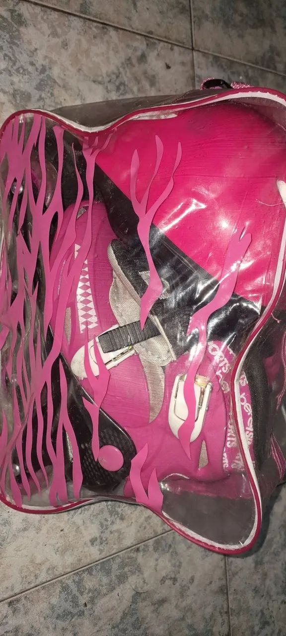 ? Patins Feminino Rosa - Tam 36/37 | Kit Completo - Foto 3