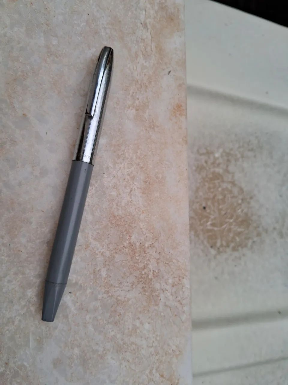 Caneta Tinteiro Sheaffer Imperial cinza decada de 1970 Vintage