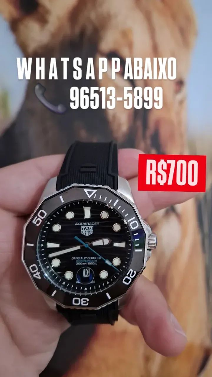 Relógio TAG HEUER AQUARECER AUTOMÁTICO PULSEIRA DE BORRACHA 