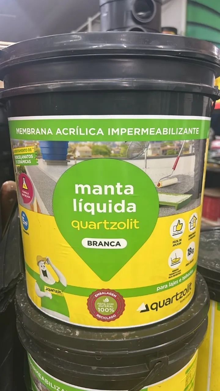 Manta Líquida Quartzolit Branca Balde 18 litros a vista R$289,90