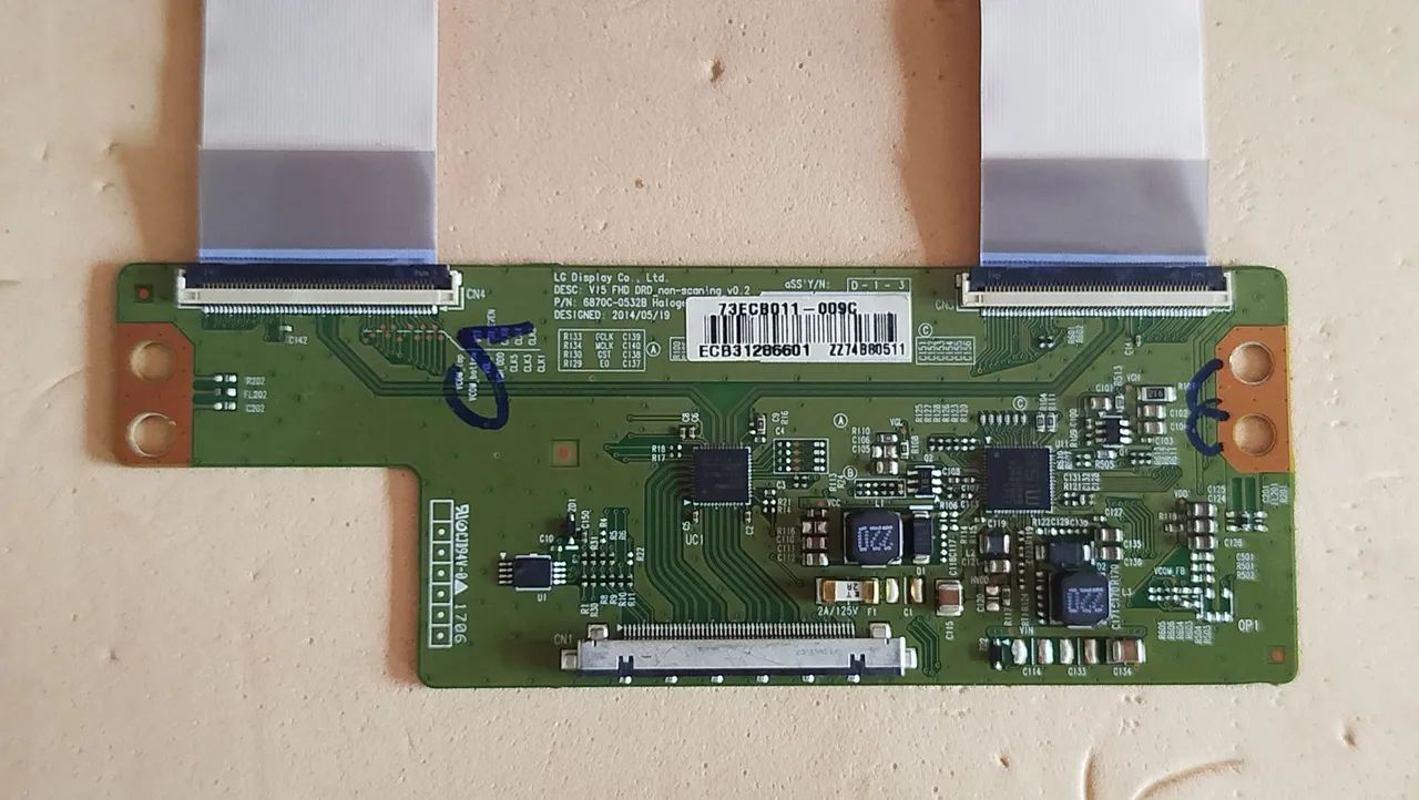 Placa t-com TV LG 49LJ5500 com cabos testada e funcionando 