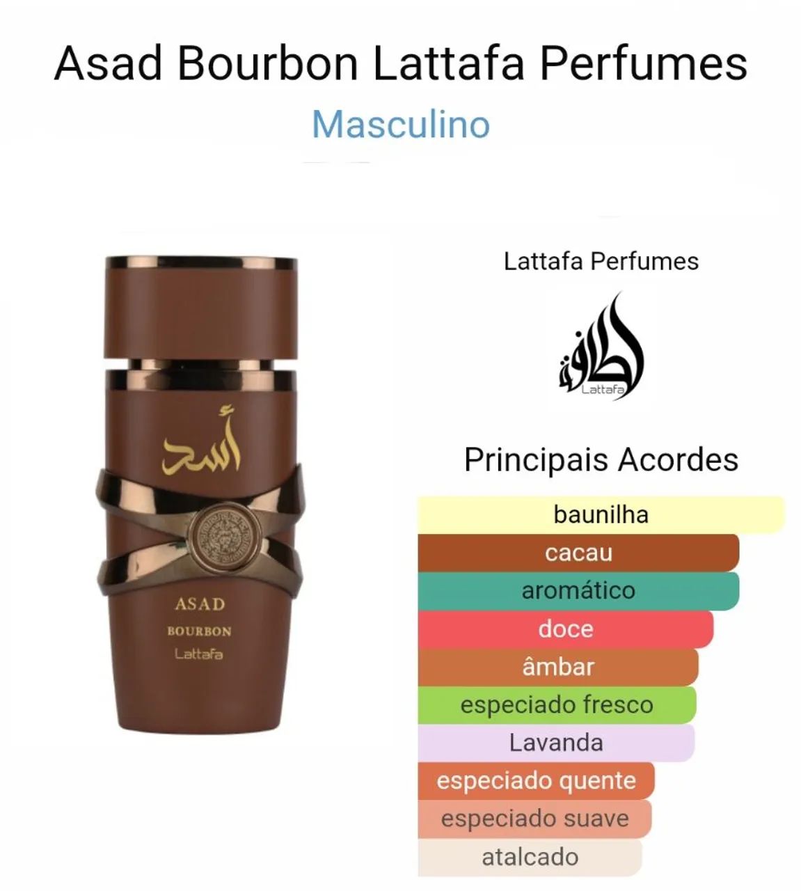 ASAD Bourbon - Lattafa Perfume Árabe 100% Original - lacrados  - Foto 4
