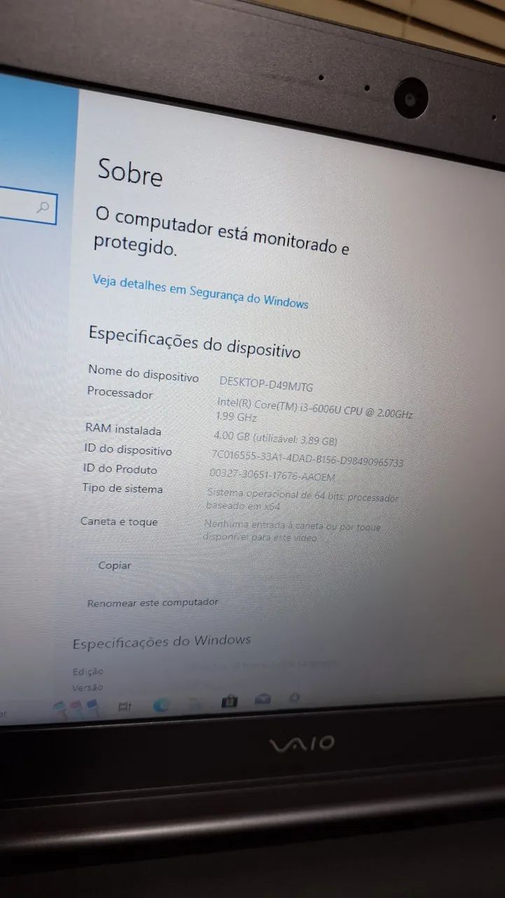 Notebook Vaio Intel Core 6 geração 500gb memória  - Foto 4