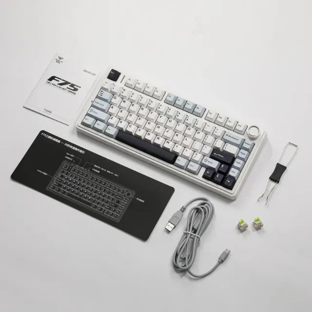 Teclado Mecânico Sem Fio Aula F75 EPOMAKER Cor Branco RGB Tri-Mode - Novo e Lacrado - Foto 2
