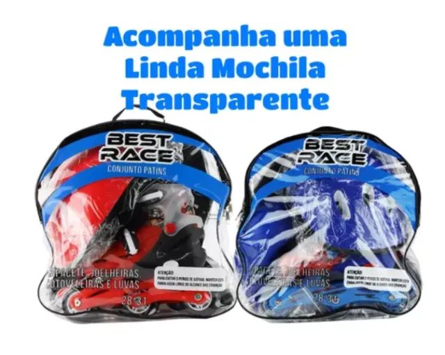 NOVO- Patins infantil (25-27)+kit proteção - Foto 4