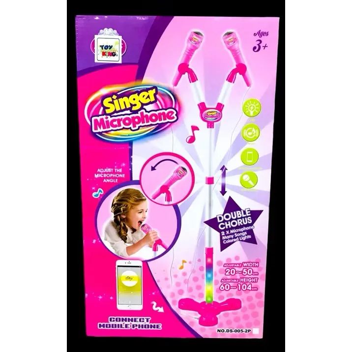 Microfone Karaokê Infantil Som Luz Conecta Celular Pedestal  - Foto 4