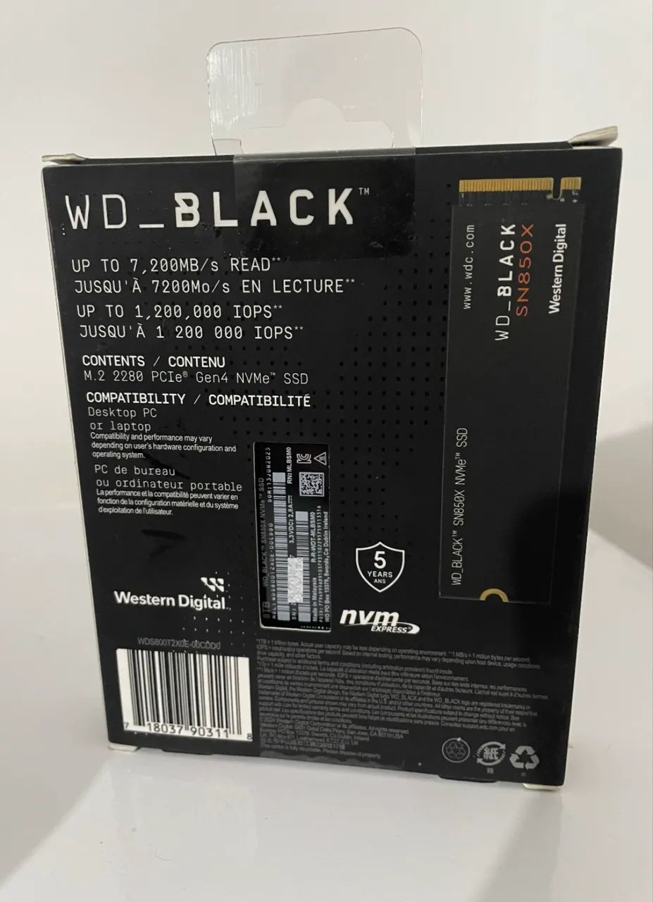 SSD NVMe WD Black SN850X 8TB * preço de desapego* - Foto 2