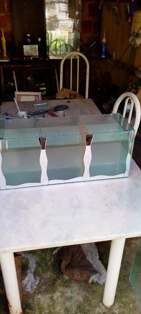 Aquário de vidro 3 compartimentos - Foto 6