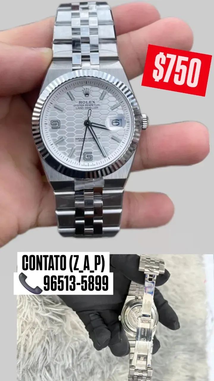 Relógio ROLEX LAND DWELLER AUTOMÁTICO MOSTRADOR BRANCO - MODELO 2025 - Foto 2