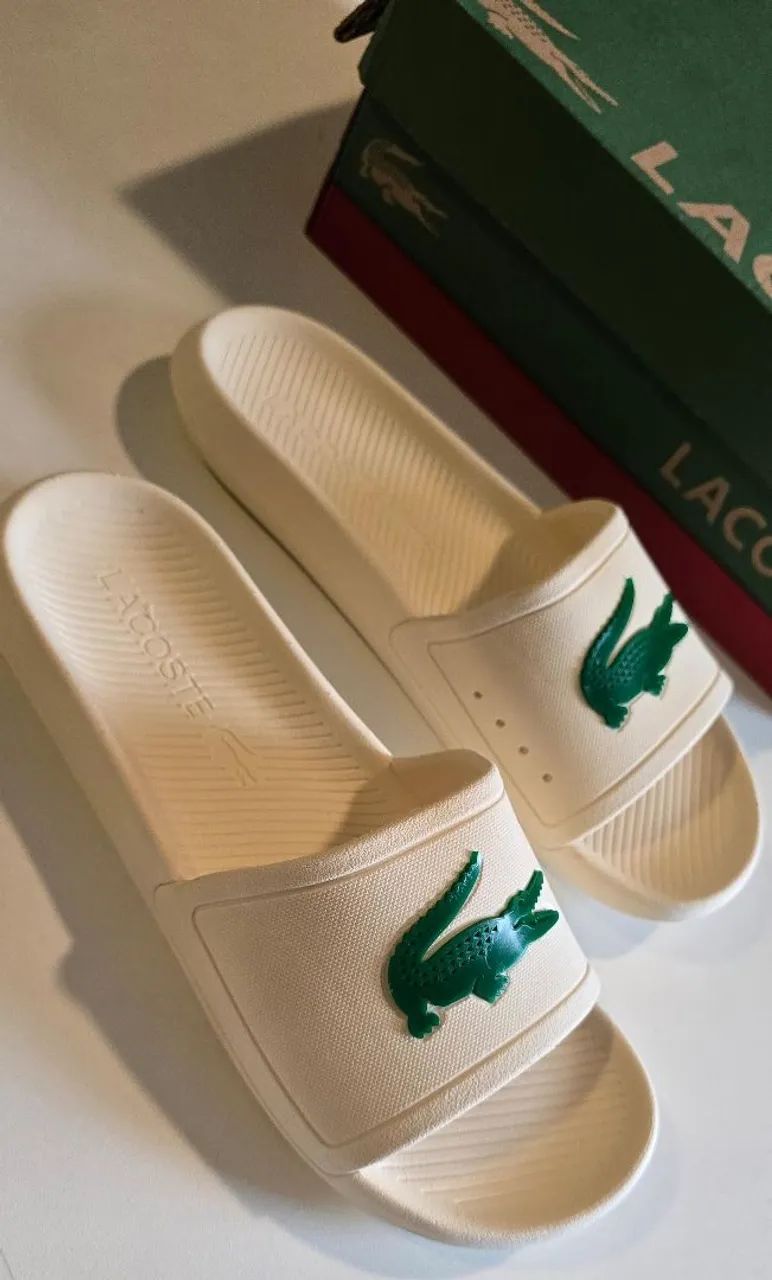 Chinelos Lacoste Branco - Foto 2