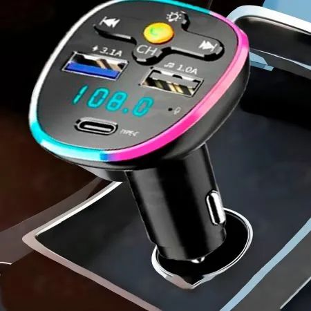 Carregador Bluetooth para carro com tela digital - Foto 3