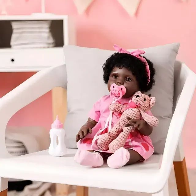 Boneca Bebê Realista Bela 48cm C 08 Acessórios Brink - Foto 3