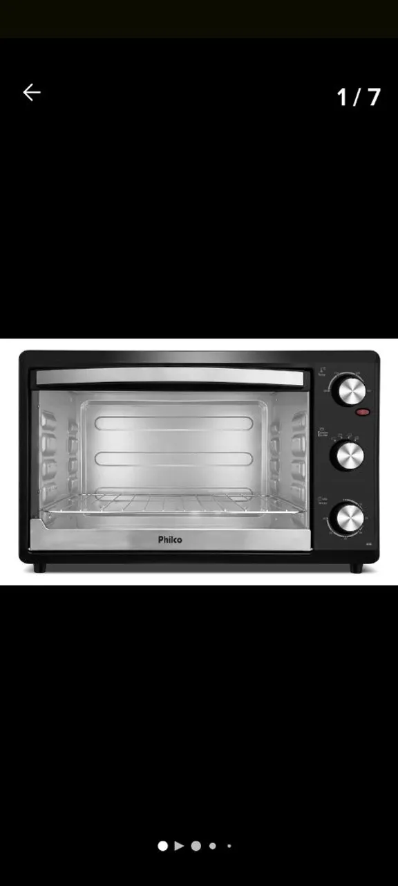 Forno Elétrico Philco 44L Preto 127V com Timer