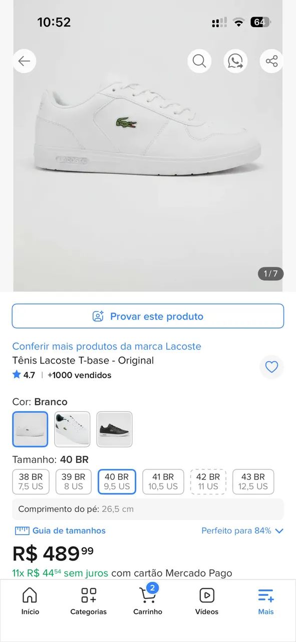 Tênis Lacoste 