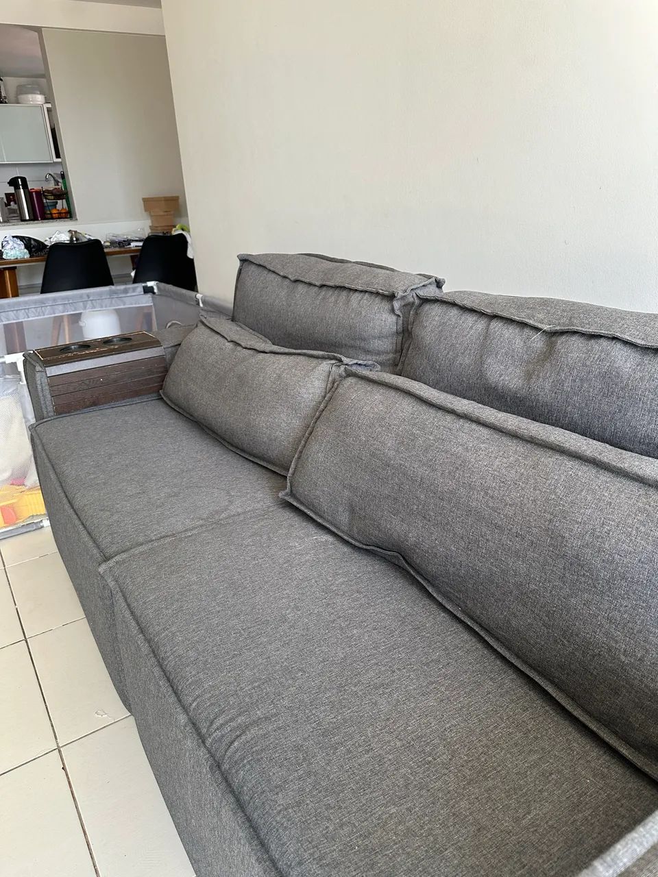 Sofá retrátil de Linho ( 2.20 m x 0.90 ) - Foto 4