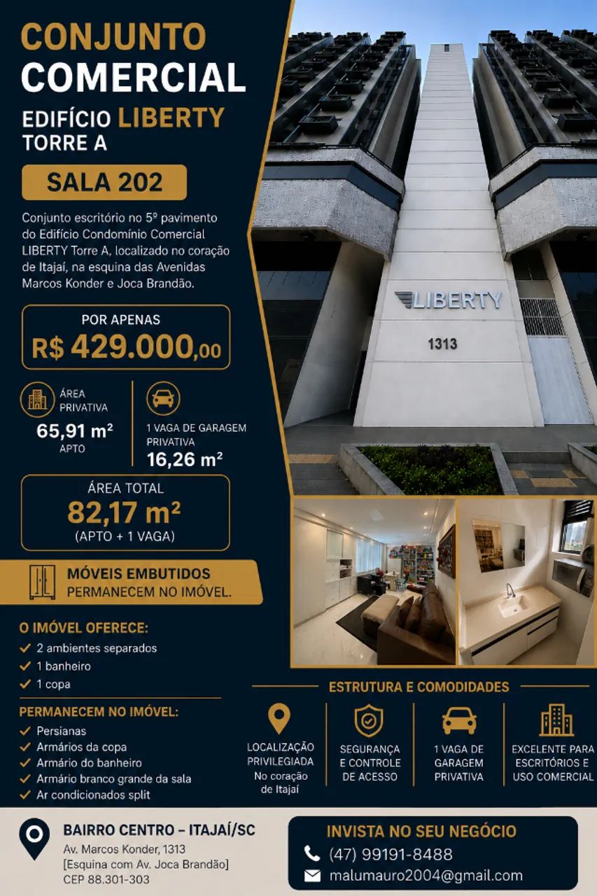 Sala Comercial no Centro de Itajaí