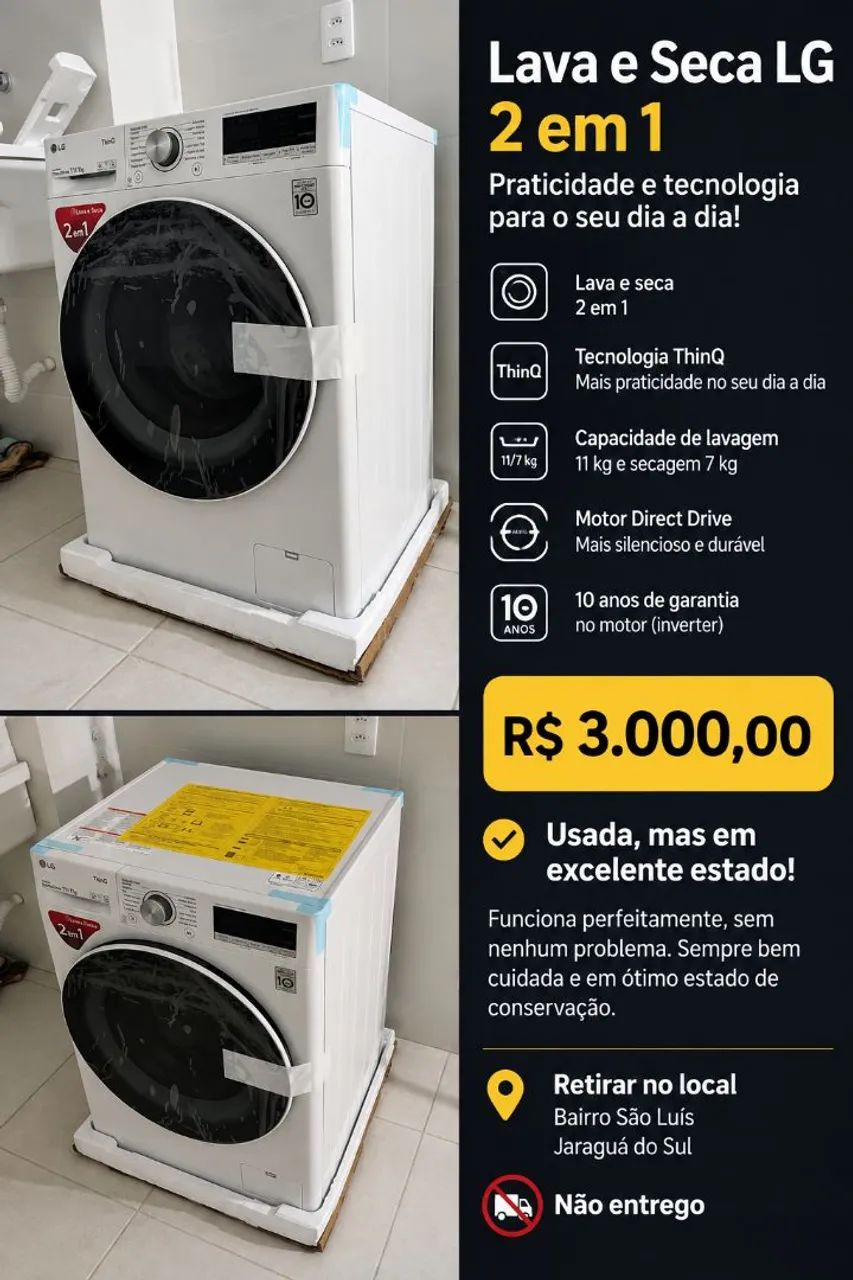 Lava e seca 11kg 