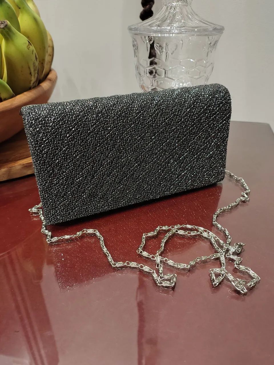Bolsa de festa ( Prata Chumbo)