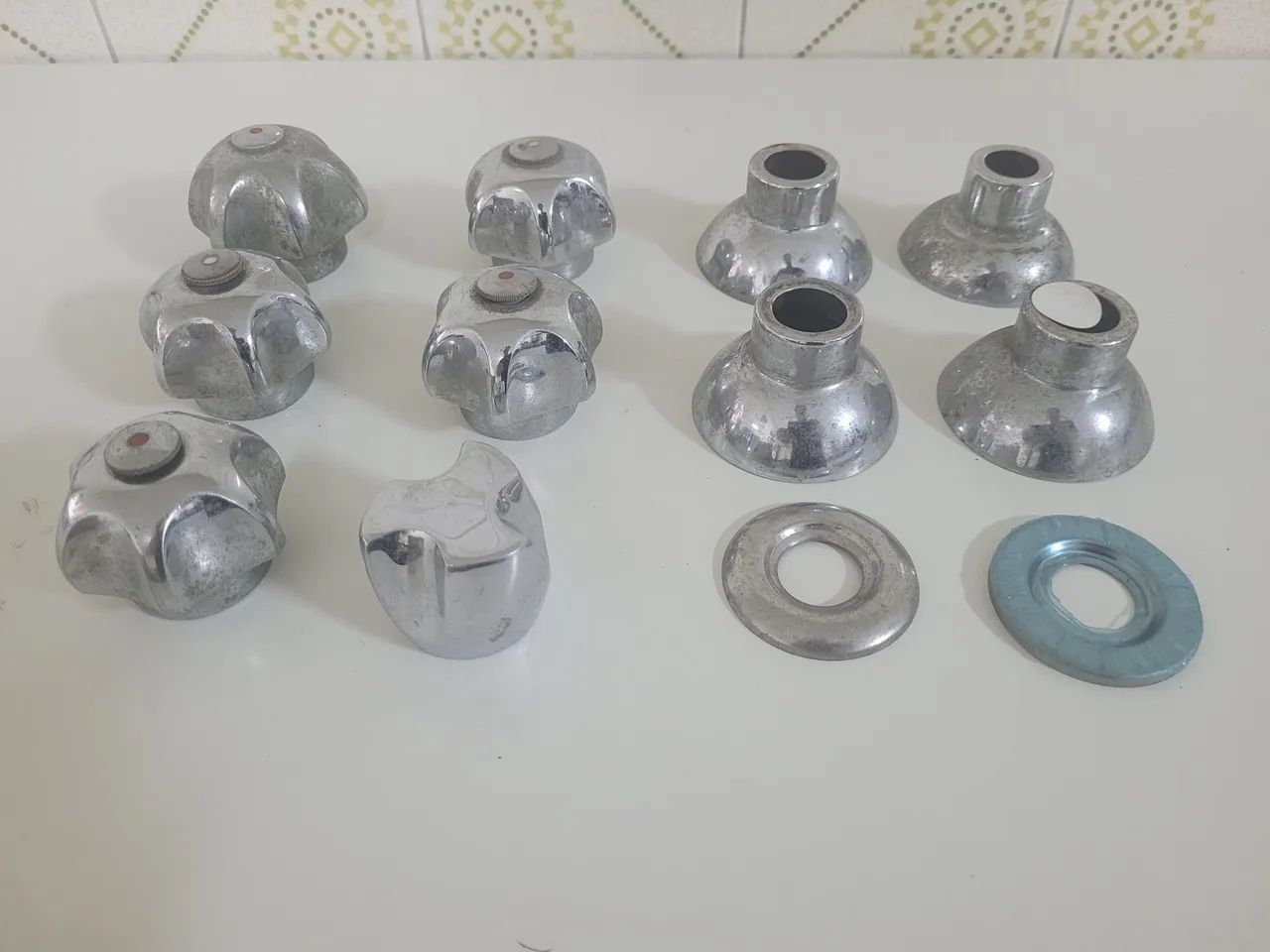 Manoplas para registro de inox anos 80