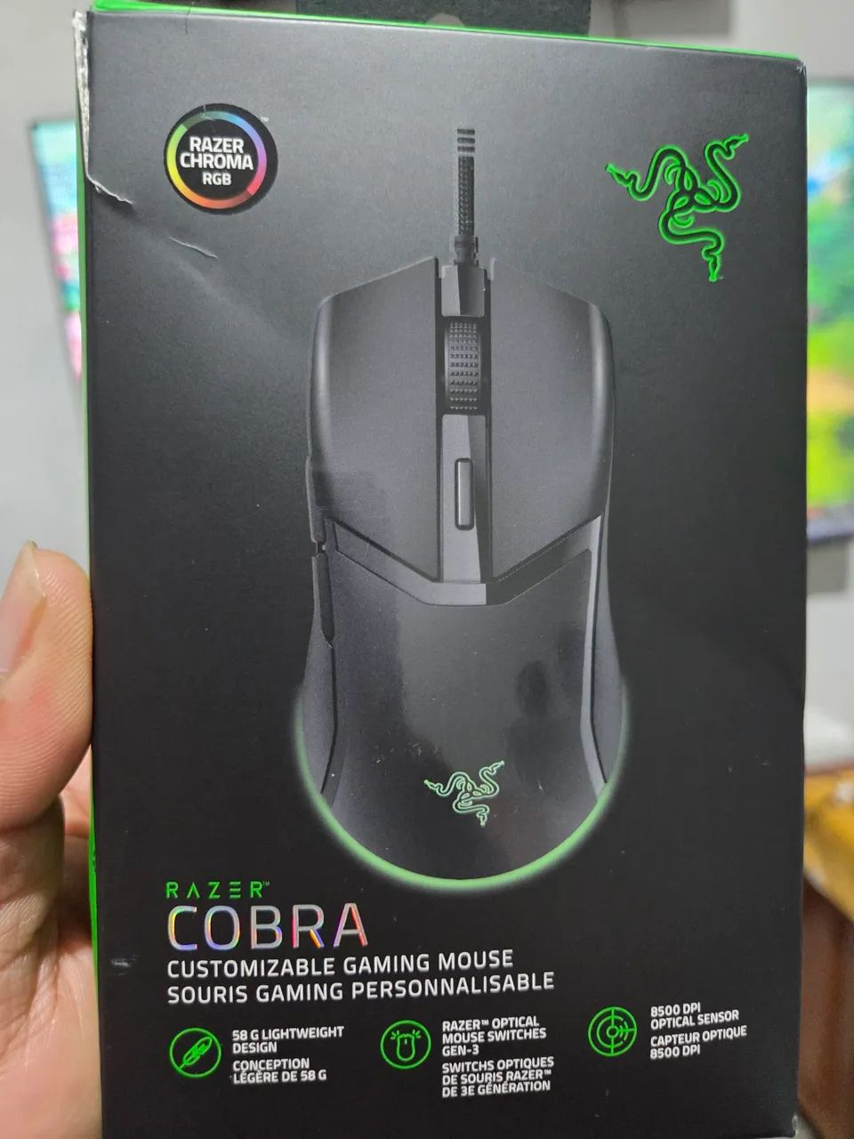 Mouse Cobra RGB DPI 8500 Com fio Preto Razer