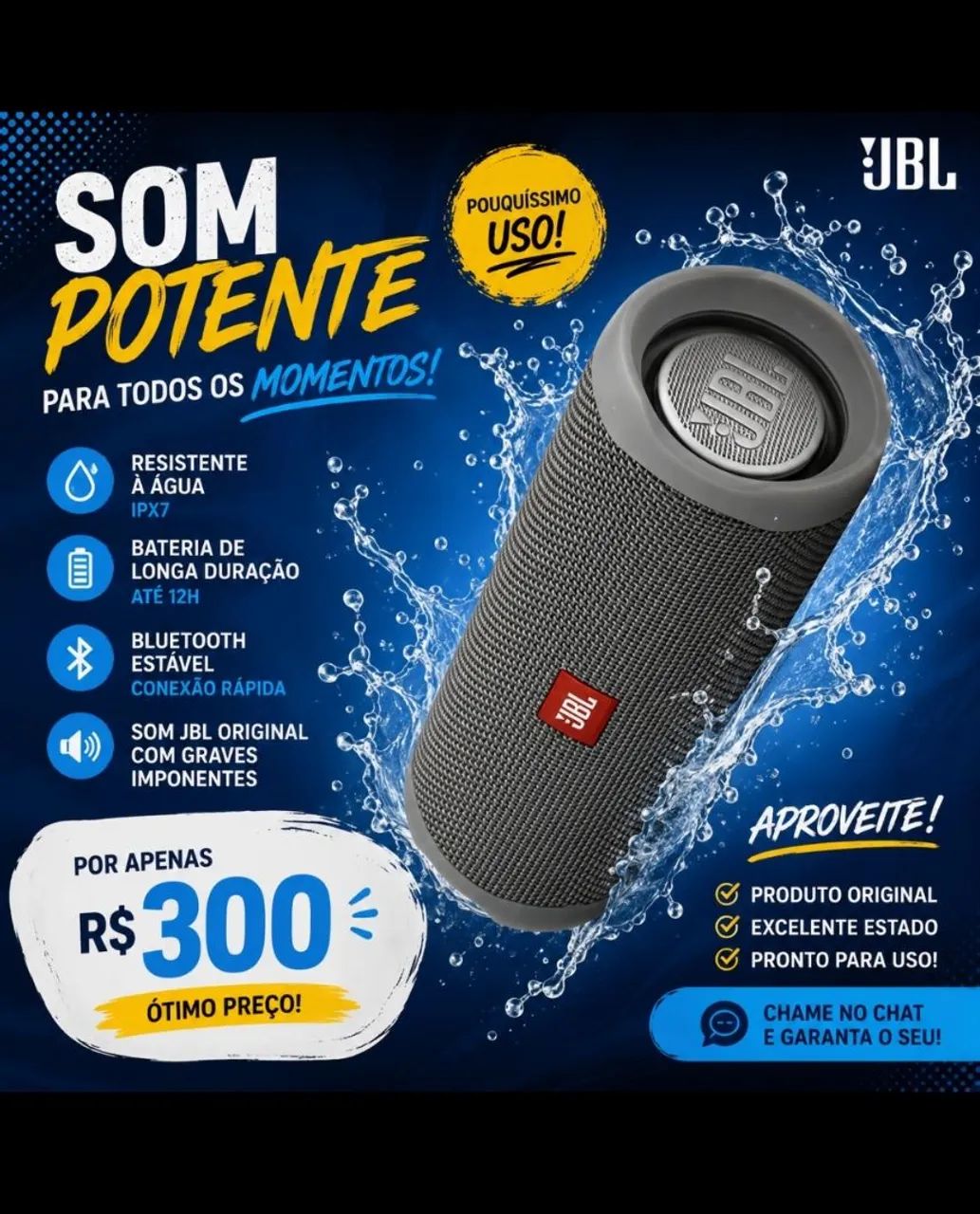 Caixa de som Flip 5 JBL Original 