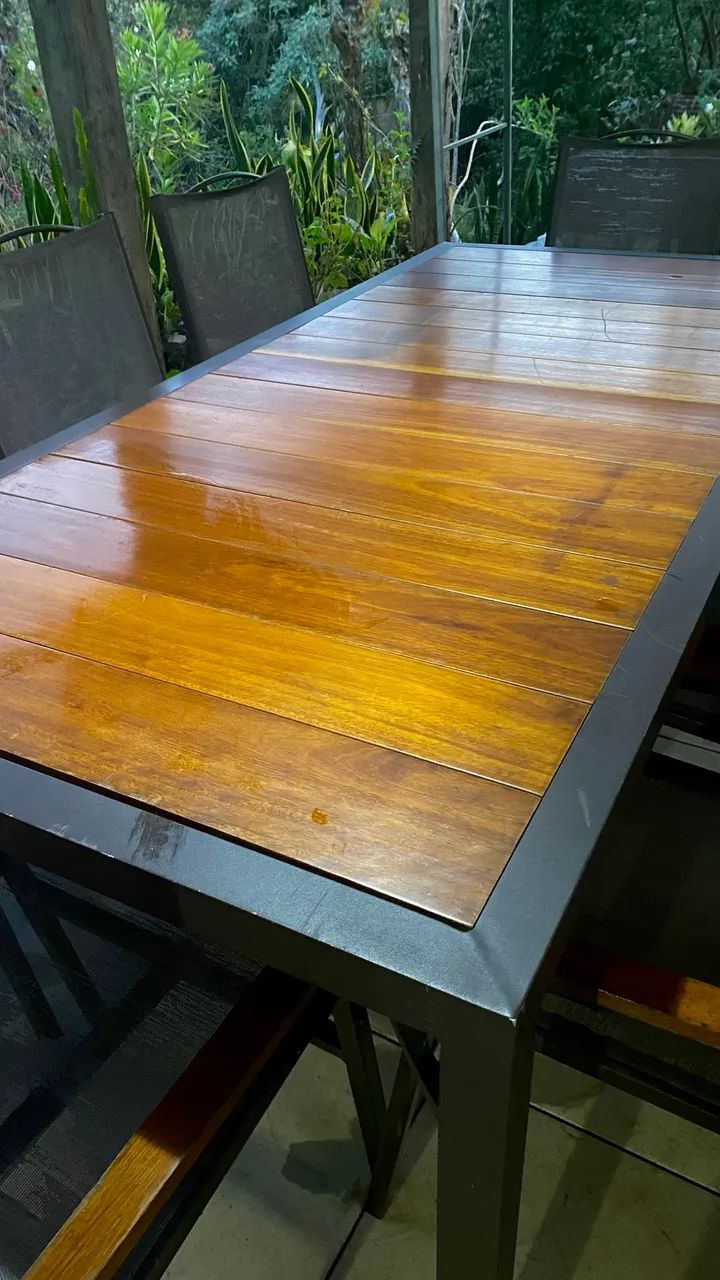 Mesa em madeira náutica e alumínio  - Foto 3