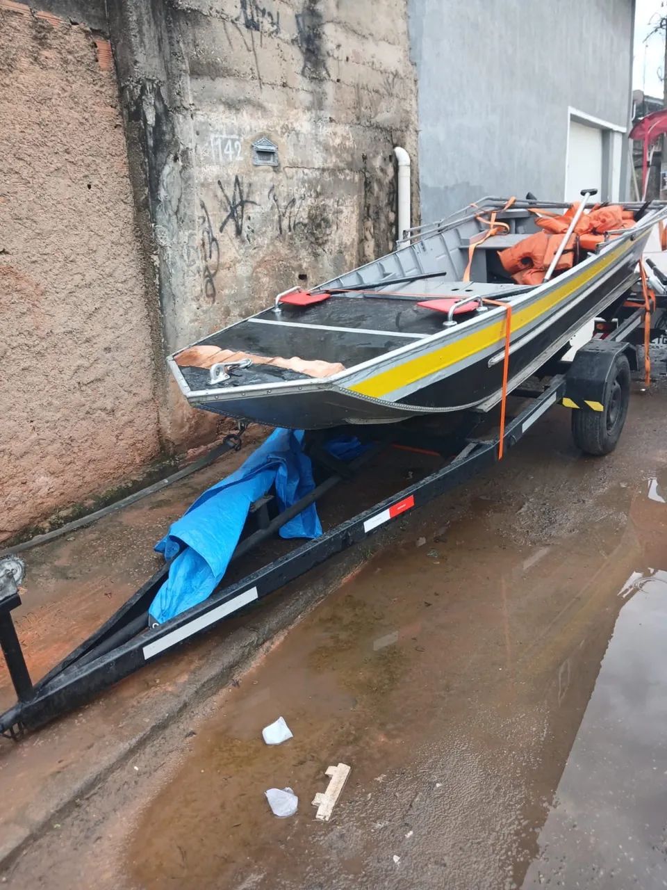Barco semi chata de alumínio  - Foto 4