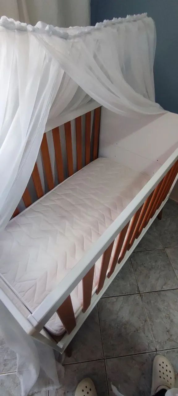 Berço Mini Cama Branco/Freijó Matic  - Foto 4
