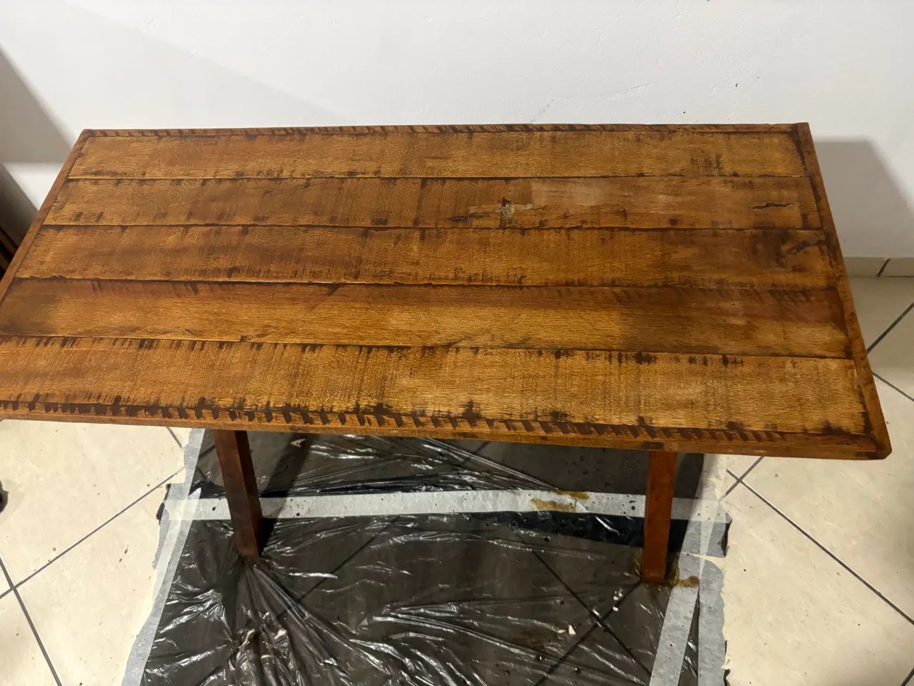 Mesa rústica de madeira maciça  - Foto 2