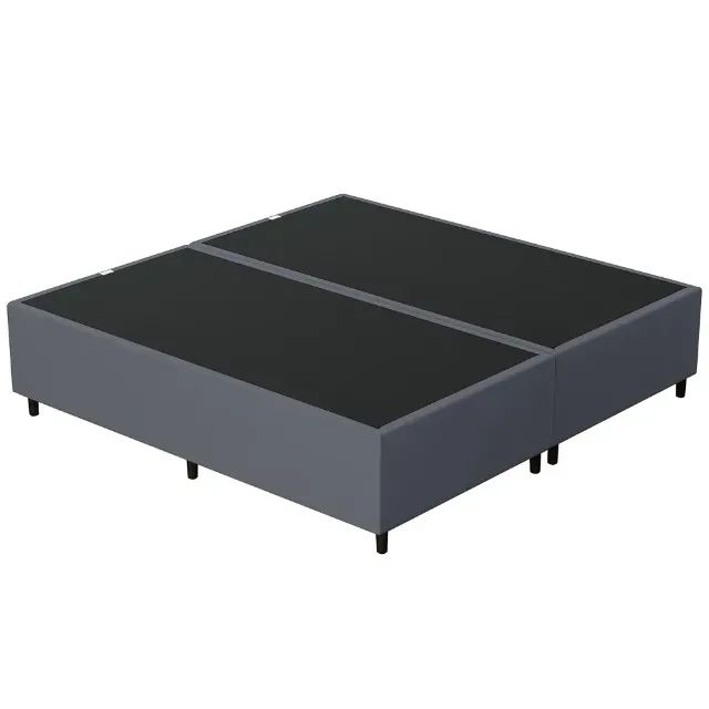  Cama Base Box Casal Cinza Medieval - Foto 2