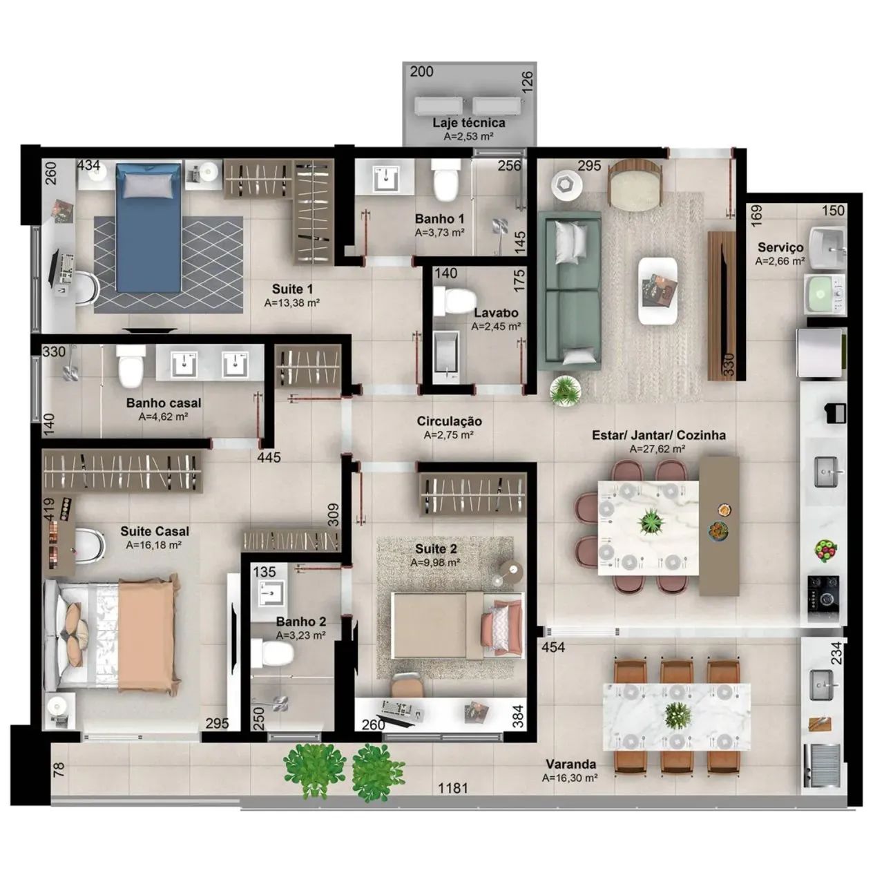 VENDO APARTAMENTO NO ACQUA DESIGN com 120 metros e 3 suítes - Foto 2